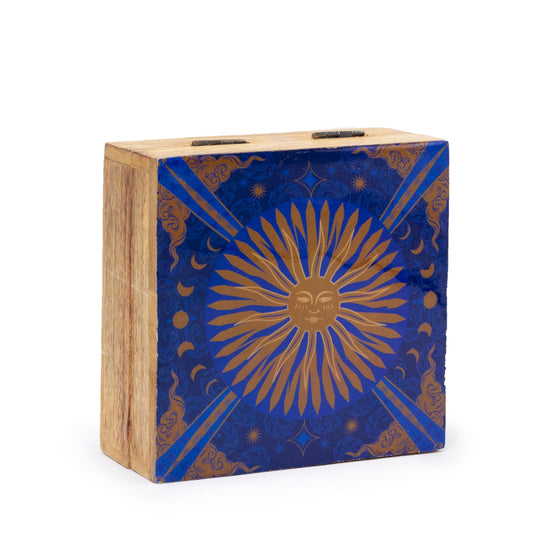 'The Sun' Enameled mango wood box