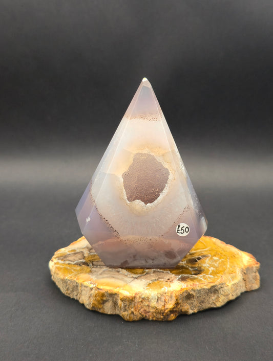 Agate Diamond with Druzy Pocket