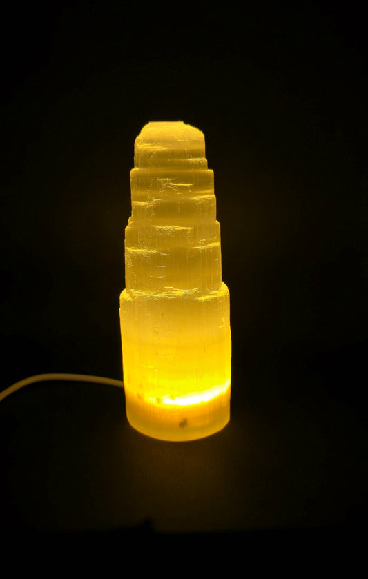 Selenite Mountain Lamp - USB