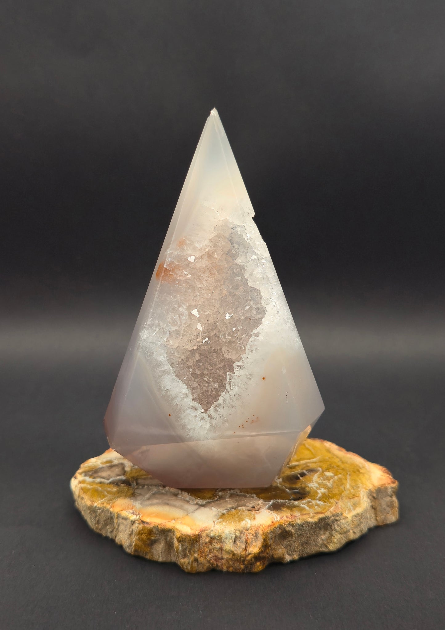 Agate Diamond with Druzy Pocket