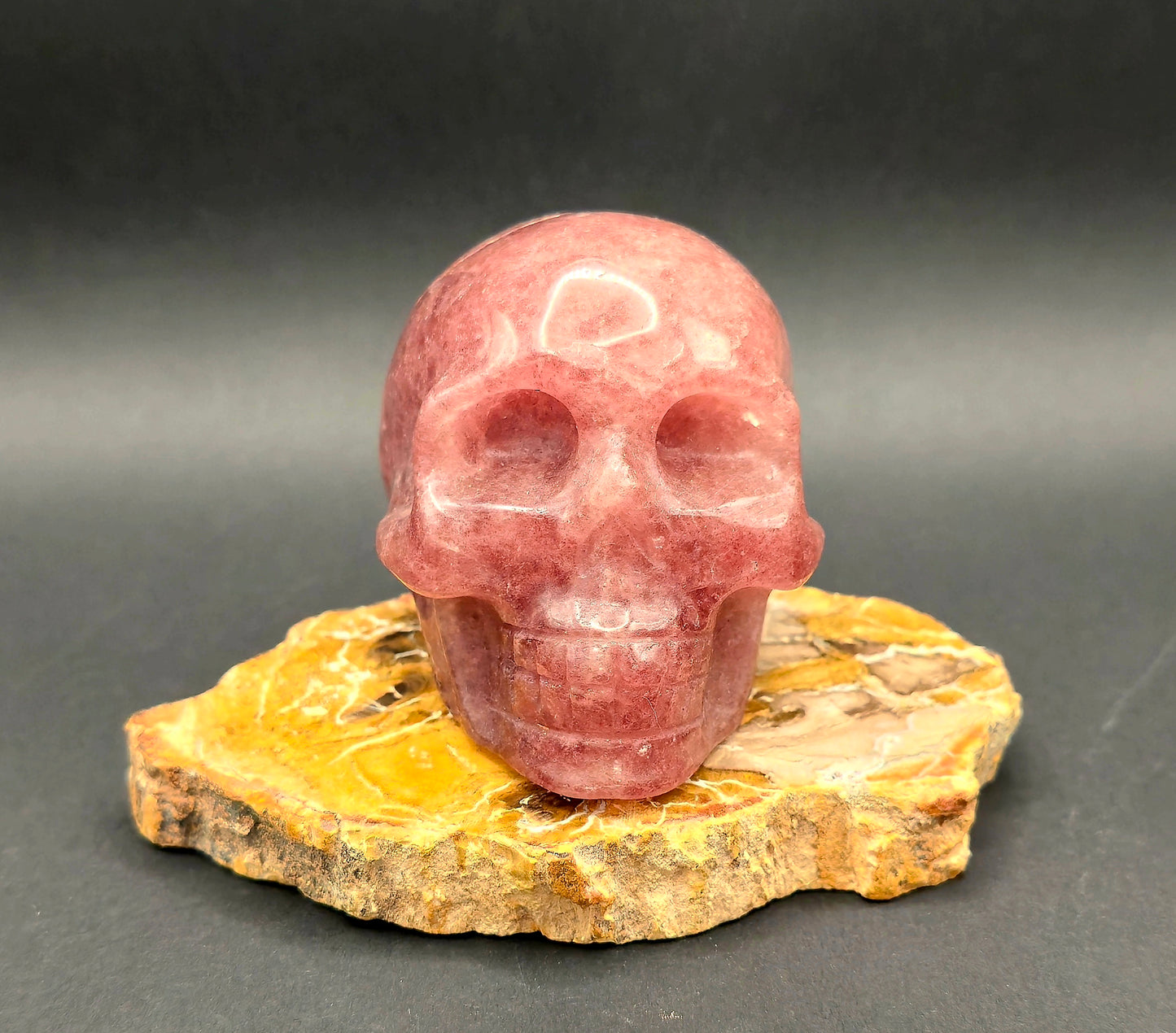 Strawberry Quartz Skull