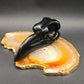Obsidian Raven Skull Carving