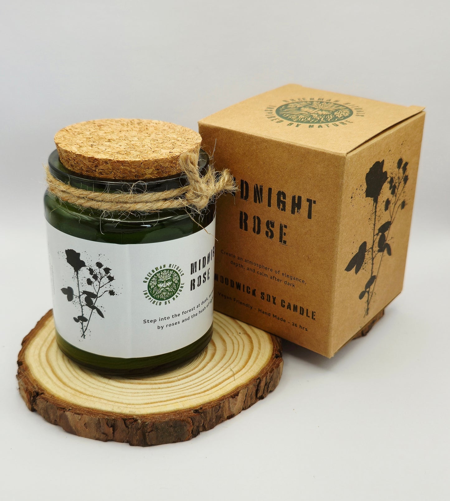 Green Man Midnight Rose Soy Wax Candle