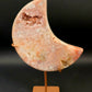 Pink Amethyst Moon on Stand