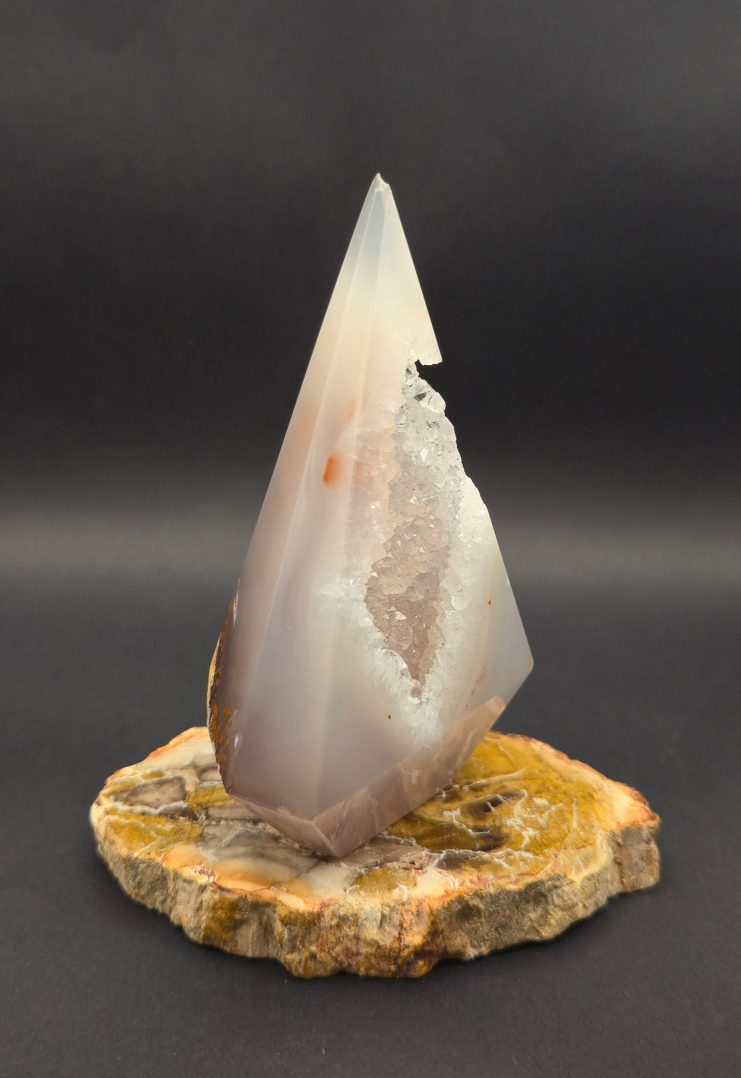 Agate Diamond with Druzy Pocket