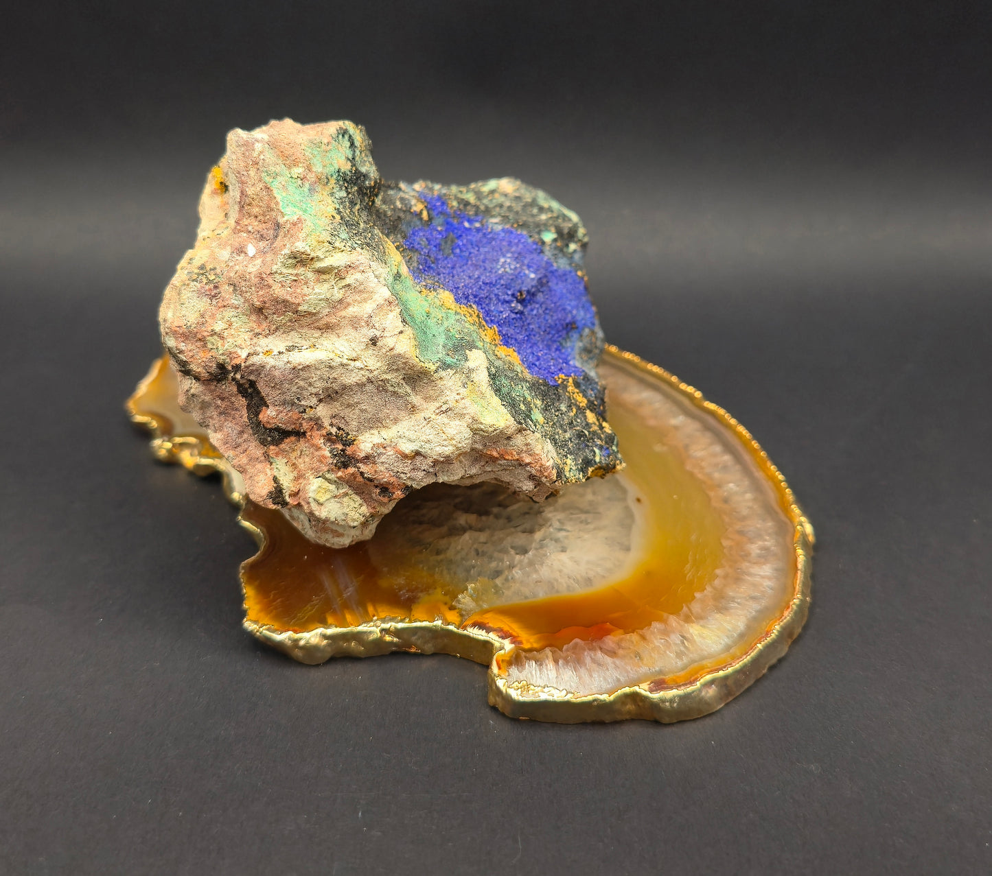 Crystallised Azurite with Malachite