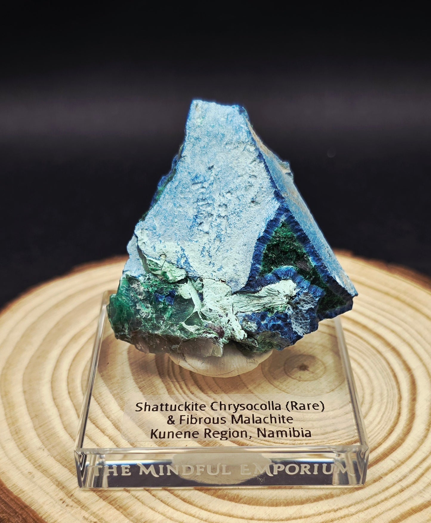 Shattuckite Chrysocolla & Fibrous Malachite Specimen (Rare)