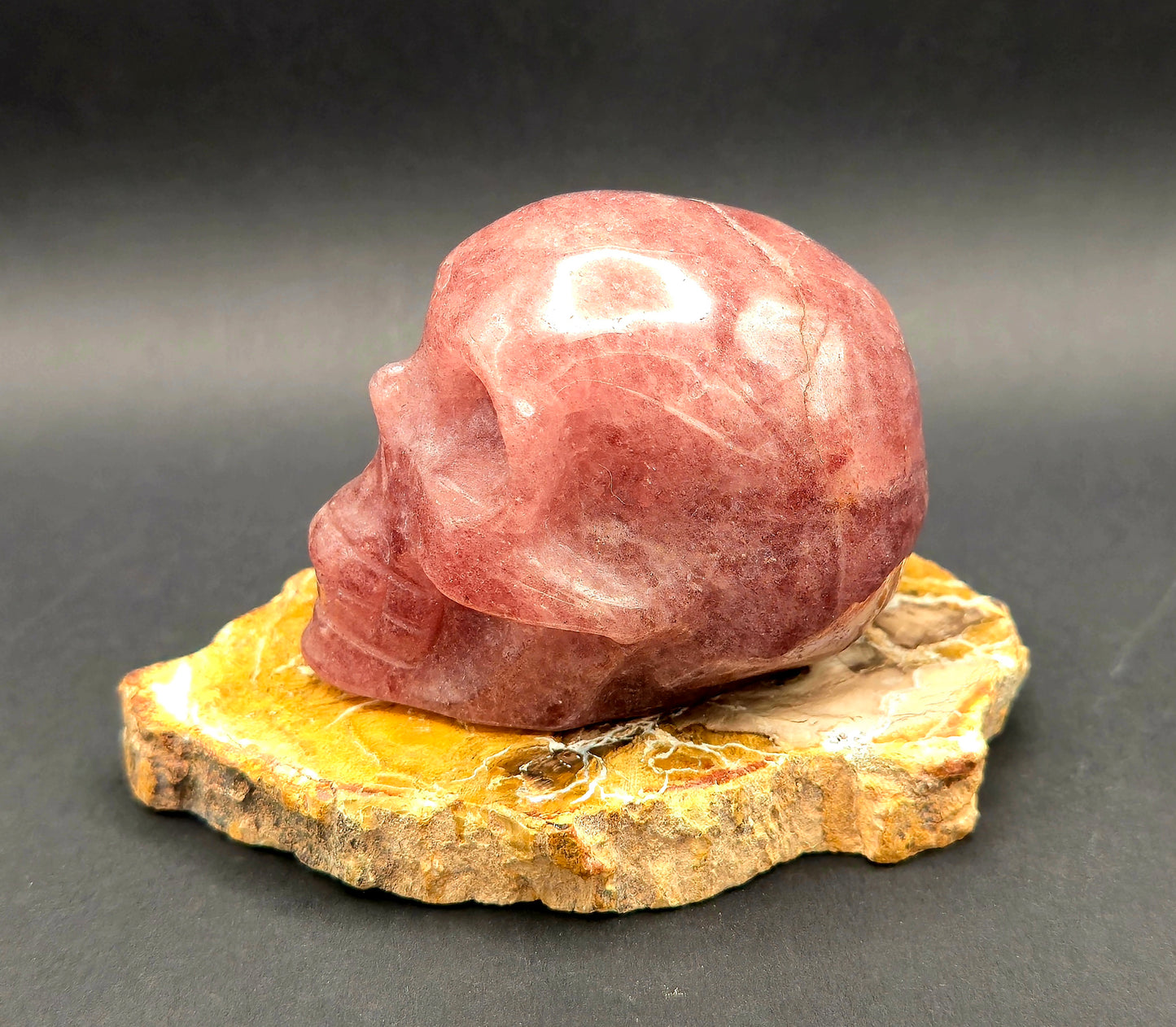 Strawberry Quartz Skull