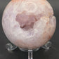 Pink Amethyst Sphere with Druzy Pocket