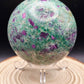 Ruby in Fuchsite Sphere (UV Reactive)