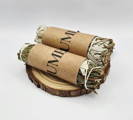 10cm White Sage & Cedar Smudge Stick