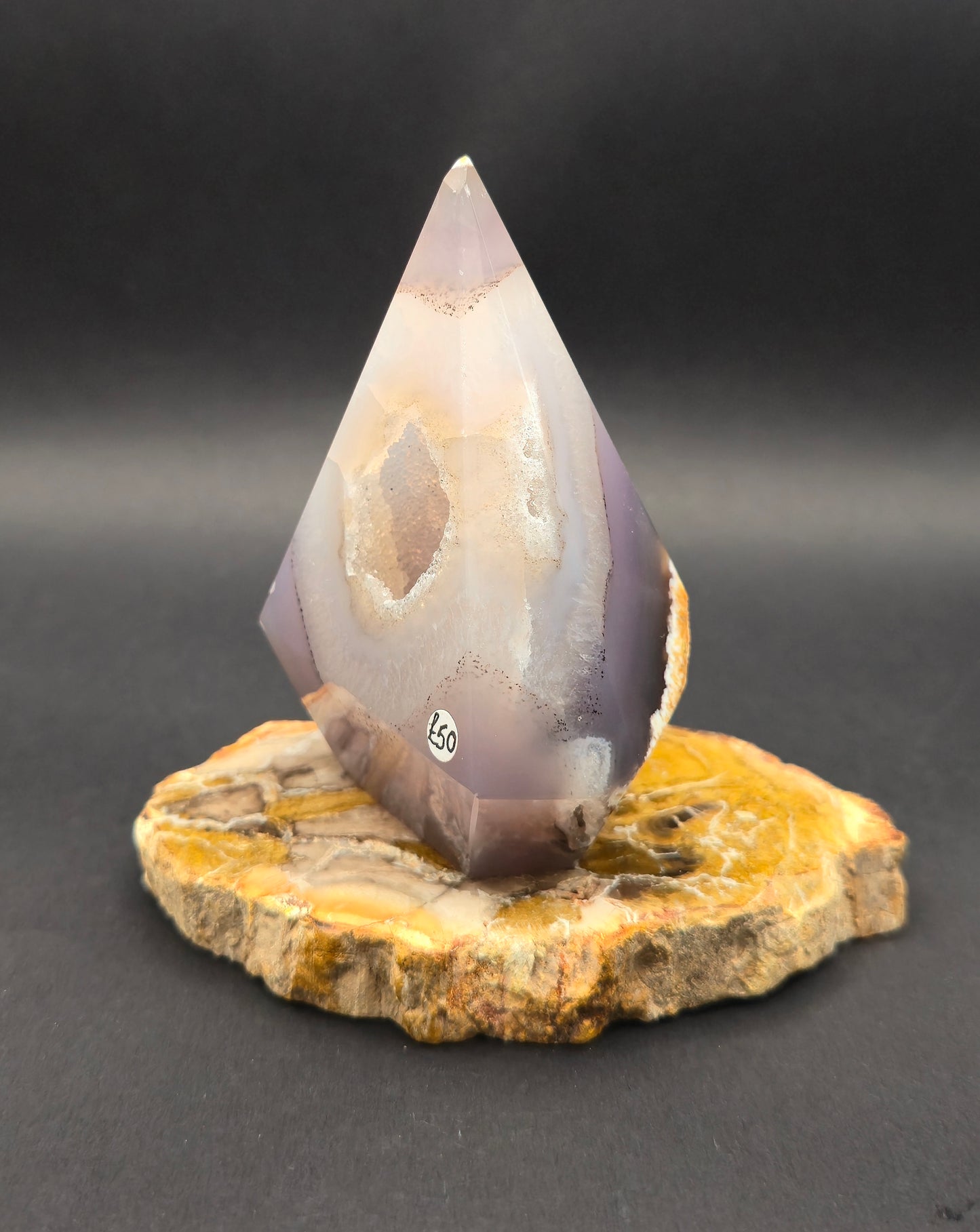 Agate Diamond with Druzy Pocket