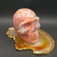 Pink Agate Skull