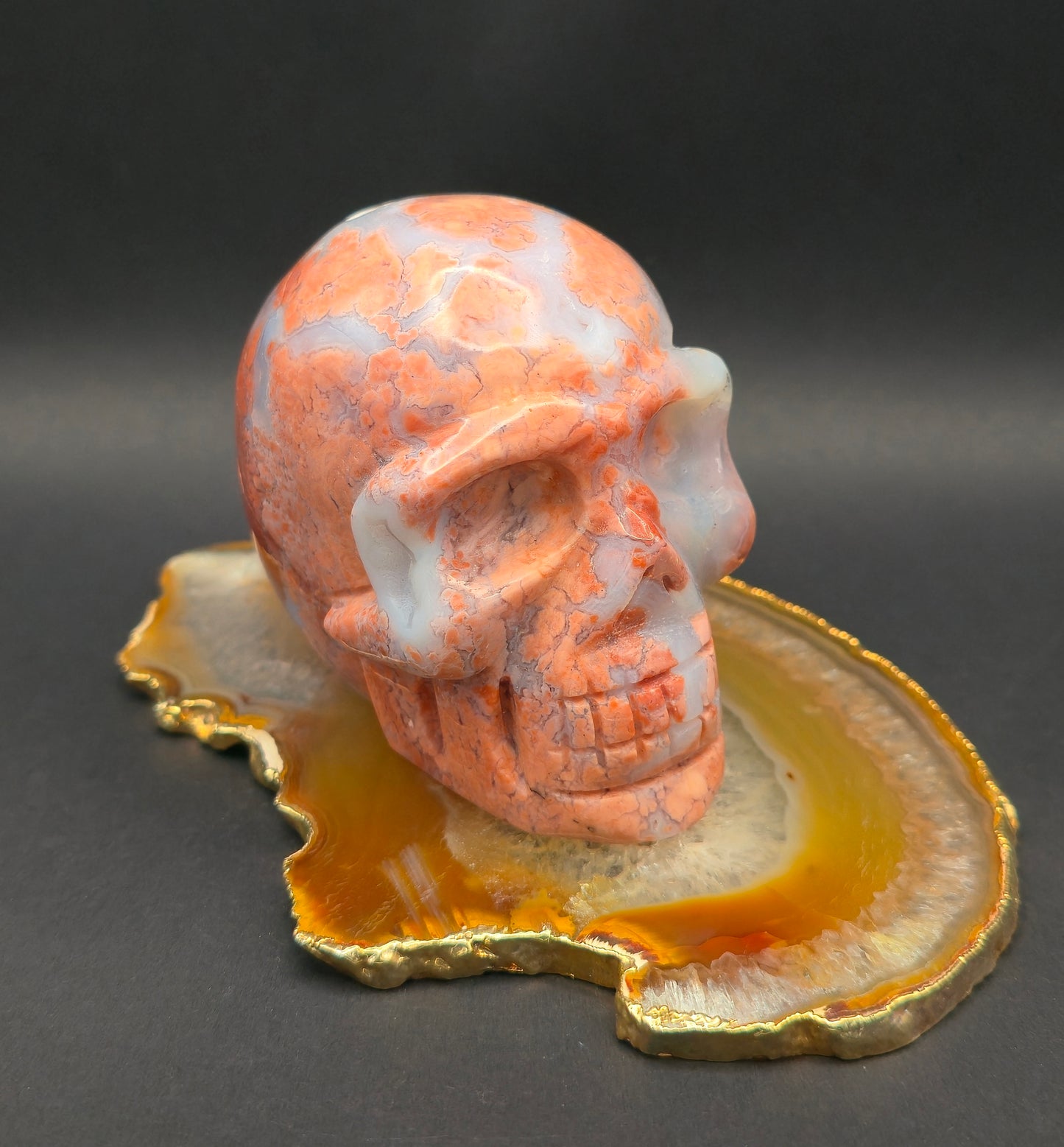 Pink Agate Skull