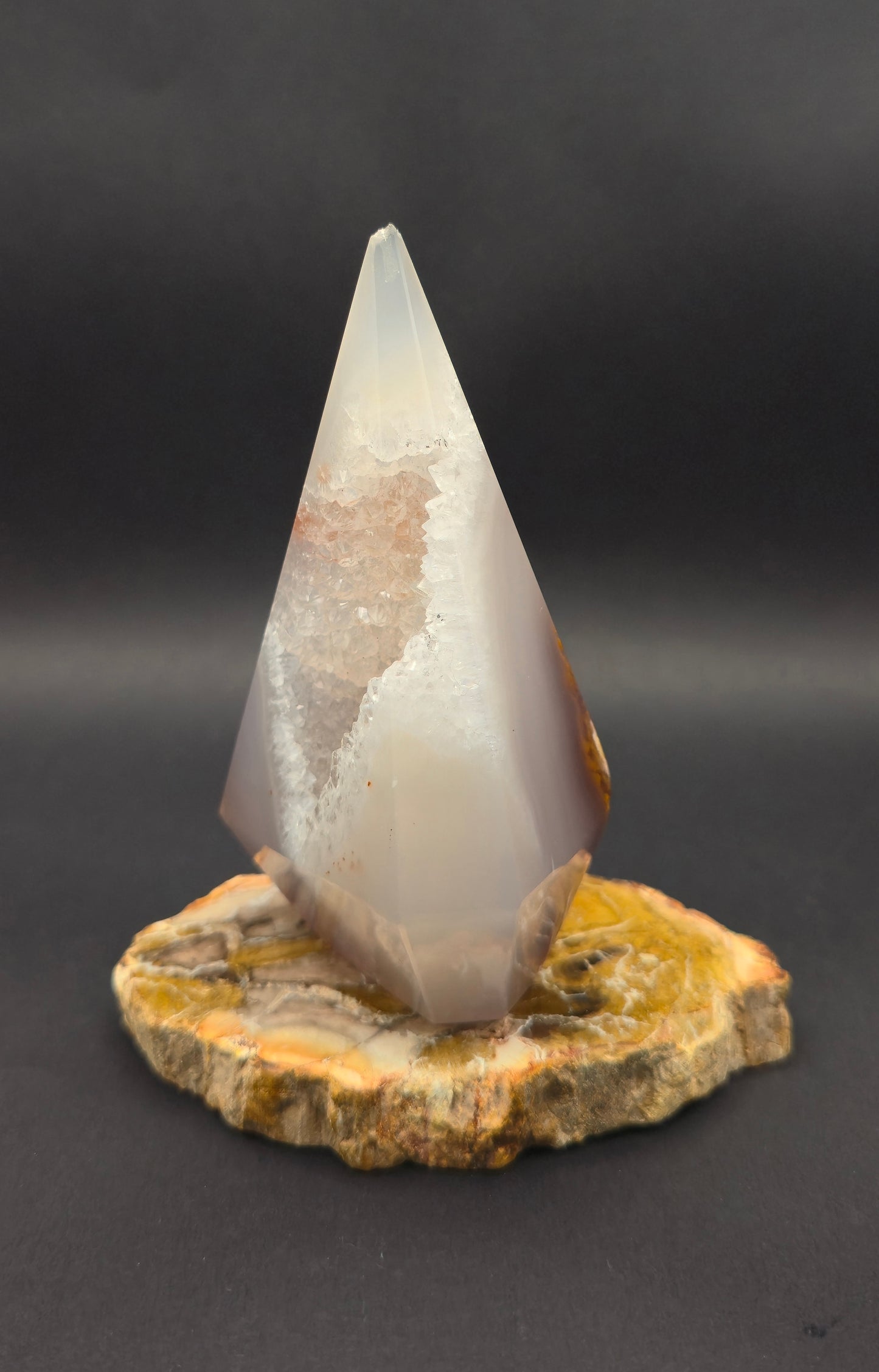 Agate Diamond with Druzy Pocket