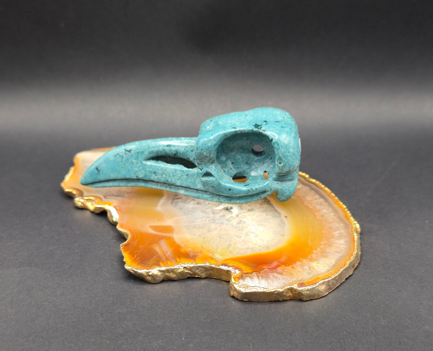 Ocean Jasper Raven Skull