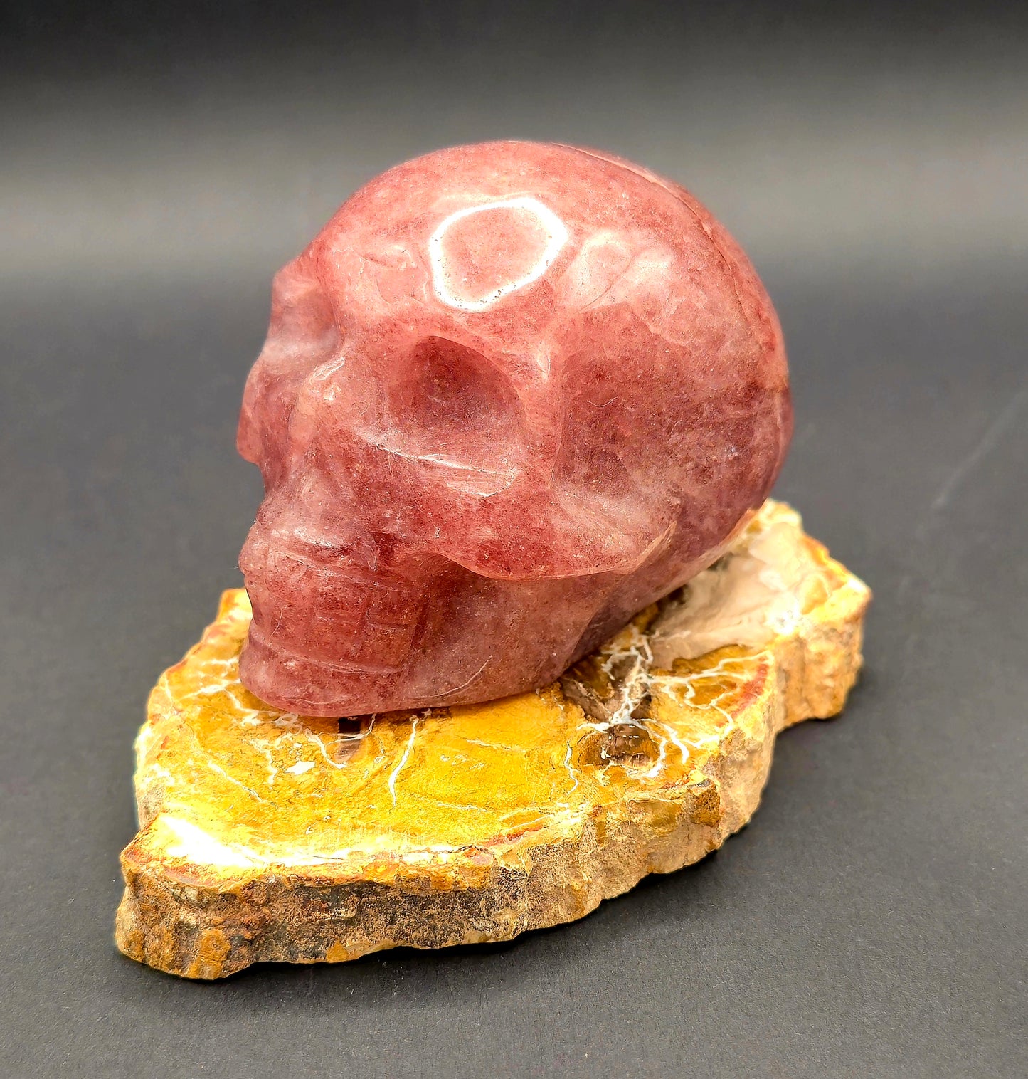 Strawberry Quartz Skull