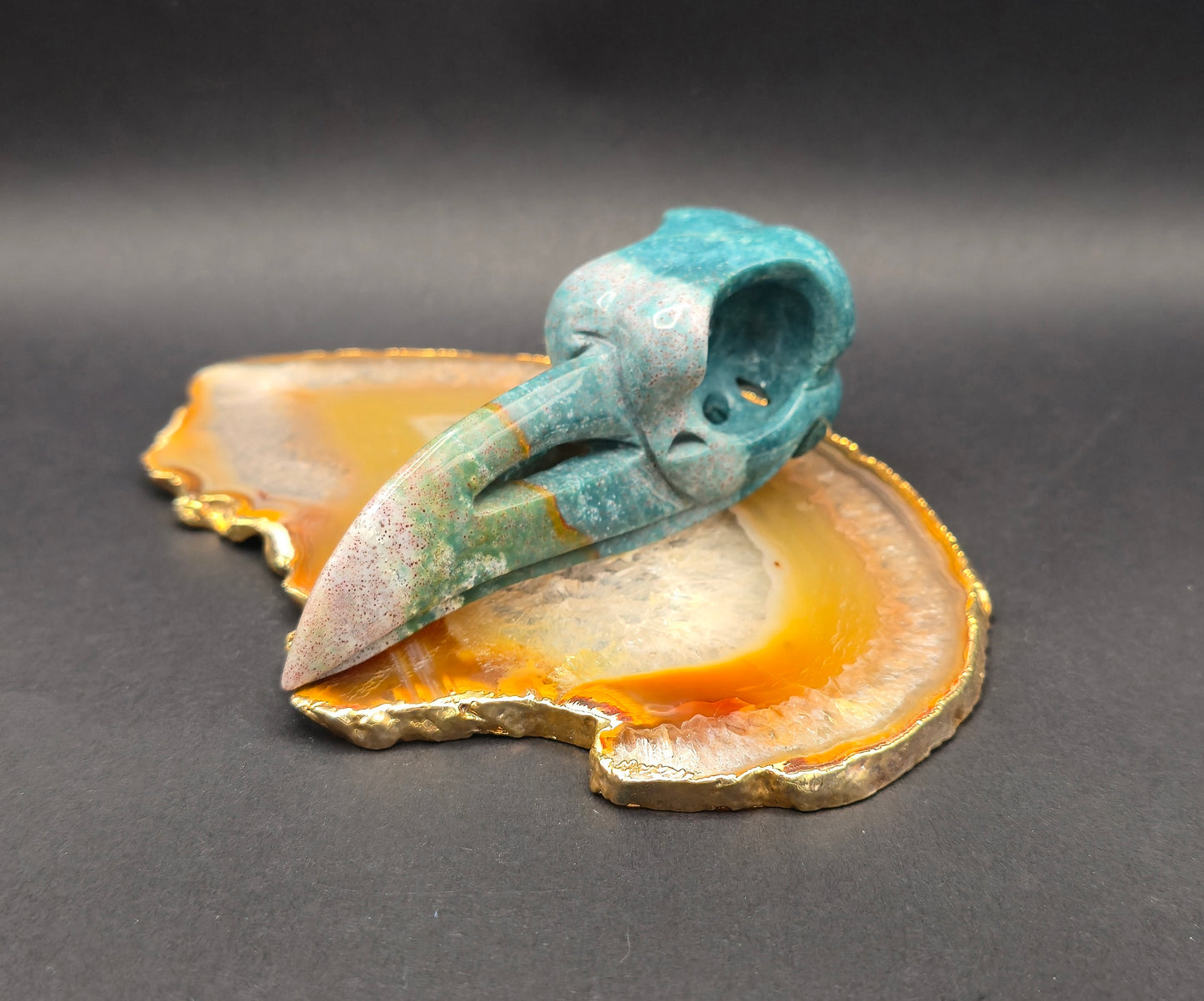 Ocean Jasper Raven Skull