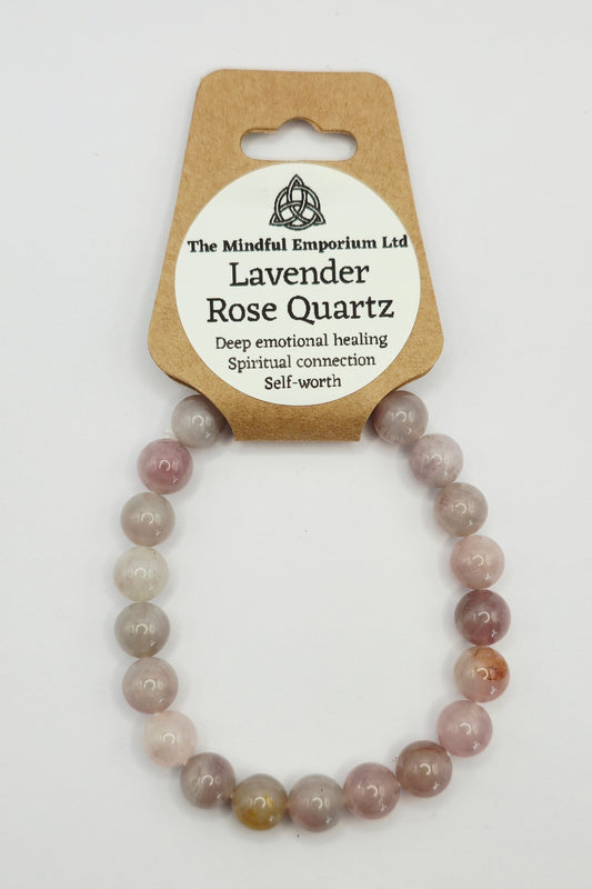 Lavender Rose Quartz 8mm Bracelet