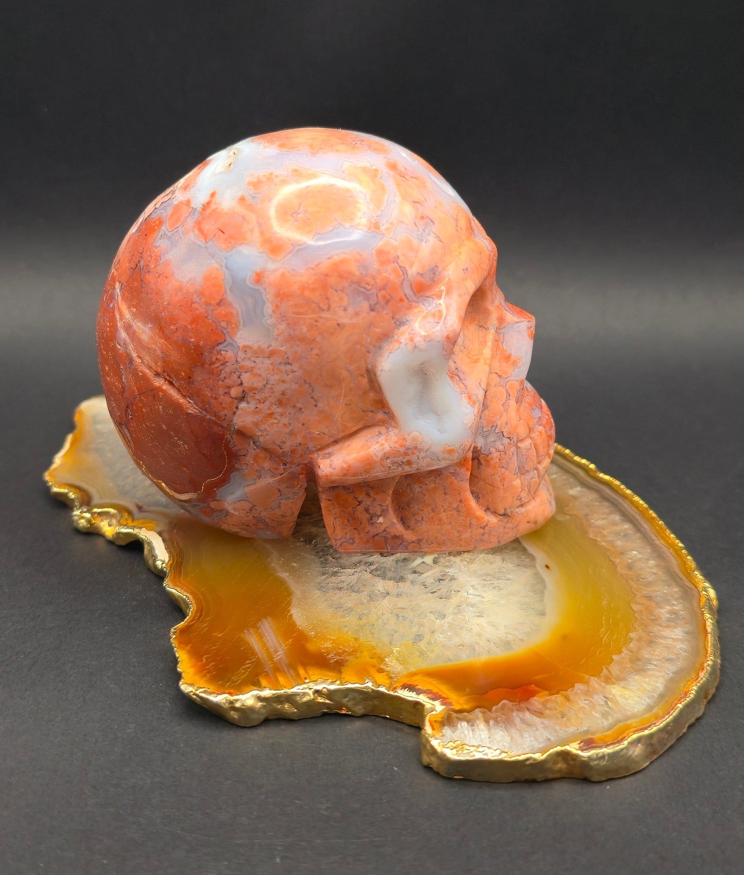 Pink Agate Skull